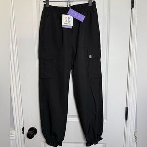 Girls Sovereign Code Black Chantel Tech Pants Cargo Joggers Size 16